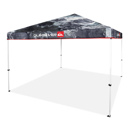 Quiksilver 10x10 Pop Up Canopy – UPF 50+ Outdoor Beach Tent with One-Push Setup – Portable Shade Shelter for Beach, Tailgate, Festivals, Camping – Water-Resistant Folding Gazebo with Wheeled Bag