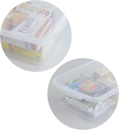 Inhouse 14 Quart Clear Storage Bin - Durable Plastic Latching Container with Lid | Set of 4