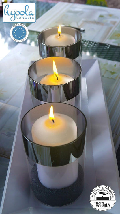 HYOOLA White Pillar Candles 2x4 Inch - 12 Pack Unscented Bulk Pillar Candles - European Made