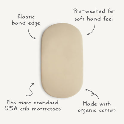 mushie Stretchy & Soft Bassinet Crib Sheet | Fitted 16" x 30" (Sun)