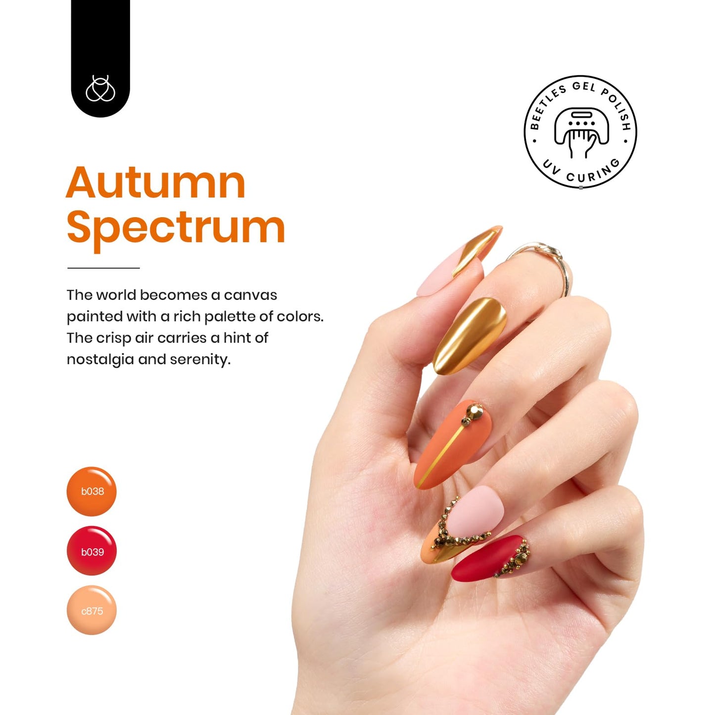 Beetles Halloween Gel Nail Polish - 39 Pcs Jelly Nail Set Glitter Changing Nail Polish Kit Treasure Box Collection with 3Pcs Base Matte and Glossy Top Soak Off Nails