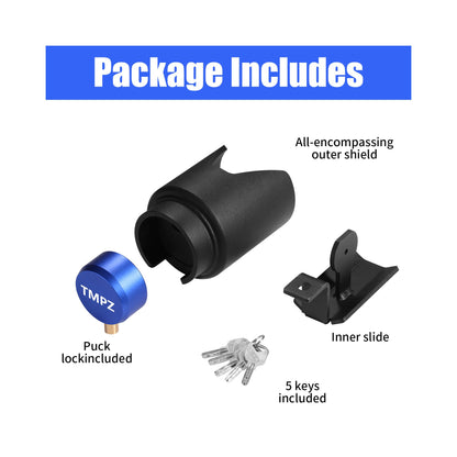 TMPZ Upgraded Heavy Duty Steel Trailer Hitch Lock for Most 2 Inch Couplers – Coupler Lock Secures Safety Chains, Anti-Theft Weatherproof Protection for RV, Pickup, Camper & Utility Trailers (Blue)