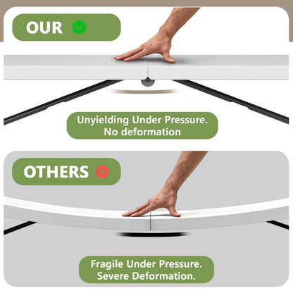 FurniEdge Folding Table 8FT Heavy Duty Plastic Table with Handle, Foldable&Portable, Fold-in-Half Utility Tables for Outdoor, Dining, Wedding, Events, Indoor, Picnic, Camping, Party, White