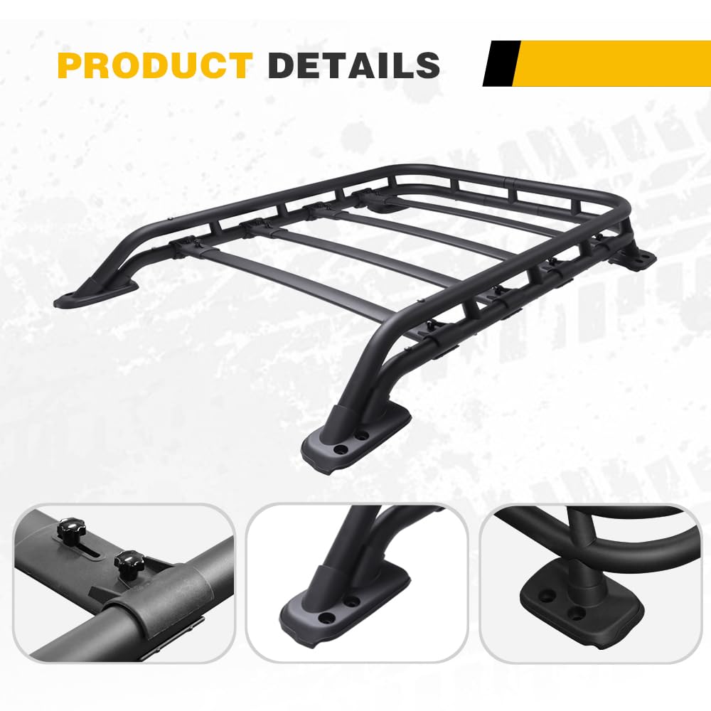 EZREXPM Roof Rack Basket Fit for Toyota 4Runner 2010-2024 Rooftop Cargo Basket Extra Bars Luggage Carrier