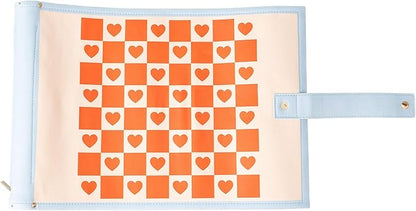 ban.do Cute Travel Games 3 in 1 Board Games for Adults Checkers Backgammon Leatherette Activity Roll Checkered