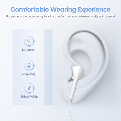 2 Pack USB C Headphones for iPhone 17, Type C Earbuds Wired Earbuds with Microphone & Remote Control Noise Cancelling Earphones, Compatible with iPhone 17 Pro Max, iPad Pro, Most USB C Jack Devices