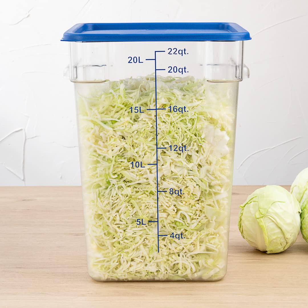 Restaurantware-LIDS ONLY: Met Lux Food Storage Container Lids, 10 Square Marinating Container Lids - Containers Sold Separately, With Date Indicator, Blue Plastic Lids, Dishwashable, Freezable