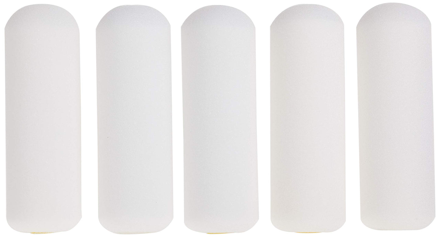 FoamPRO 163-P, 165-5 | 4” Fine Finish Foam Roller Refills (5 Pack) | Foam Paint Roller Covers | Home Painting Supplies & Paint Tools