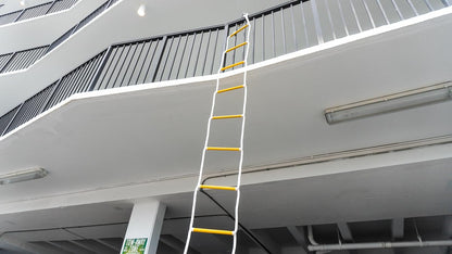 ISOP 3-Story Escape Ladder for Homes 25ft | Flame Resistant Rescue Rope Ladder with Hooks | Cetified Fire Escape Ladders for Third Story Windows | Weight Capacity up to 1500 Pounds