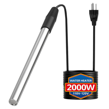 Immersion Water Heater for Bathtub, 2000W Portable Submersible Water Heater, Fast Heating Bathtub Water Heater for Small Above Ground Pool, Inflatable Hot Tub, Bucket, Stock Tank,Camping