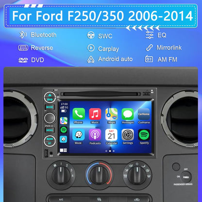 Car Radio Stereo CD DVD Wireless CarPlay Andriod Auto Navi with Camera SWC for Ford F150/F250/F350 2004-2014 /Mustang Edge Explorer Expedition E150 E250 /Mercury Milan/Lincoln Navigator Mark LT