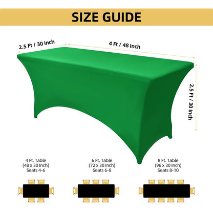 ZarzaaSik 2-Pack 4ft Spandex Table Covers for Rectangular Folding Tables - Wrinkle Resistant Stretch Tight Table Cloths - Ultimate Fitted Table Protector for Parties, Banquet, and Wedding
