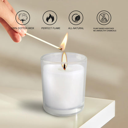 Wfmolcand 20 Pack Unscented White Clear Glass Filled Votive Candles | Soy Wax, Smokeless, Hand Poured Wax Candles Ideal for Aromatherapy, Spa, Weddings, Birthdays, Holidays & Party Decor