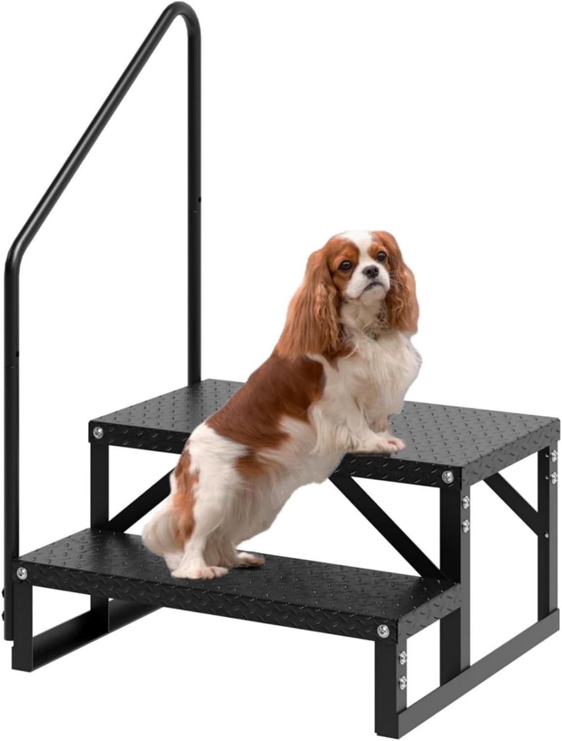 GAOMON RV Steps with Handrail 2 Step, Hot Tub Steps with Handrail, Portable Pool Ladder, 660 lbs Load Capacity RV Stairs for Camper, SPA, Pool, Mobile Home