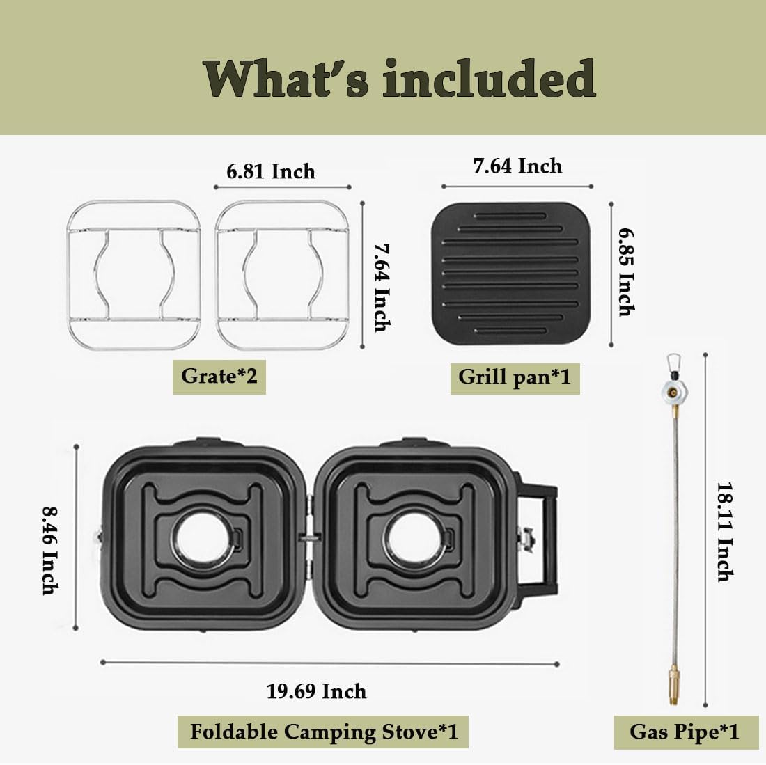 Naturehike 2 Burner Portable Stove for Camping, 16000 BTU Propane Gas Stove with Carry Bag, Small Folding Gas Grill, Adjustable Burners & Piezo Ignition for Outdoor Cooking, Patio, Emergency, Hiking