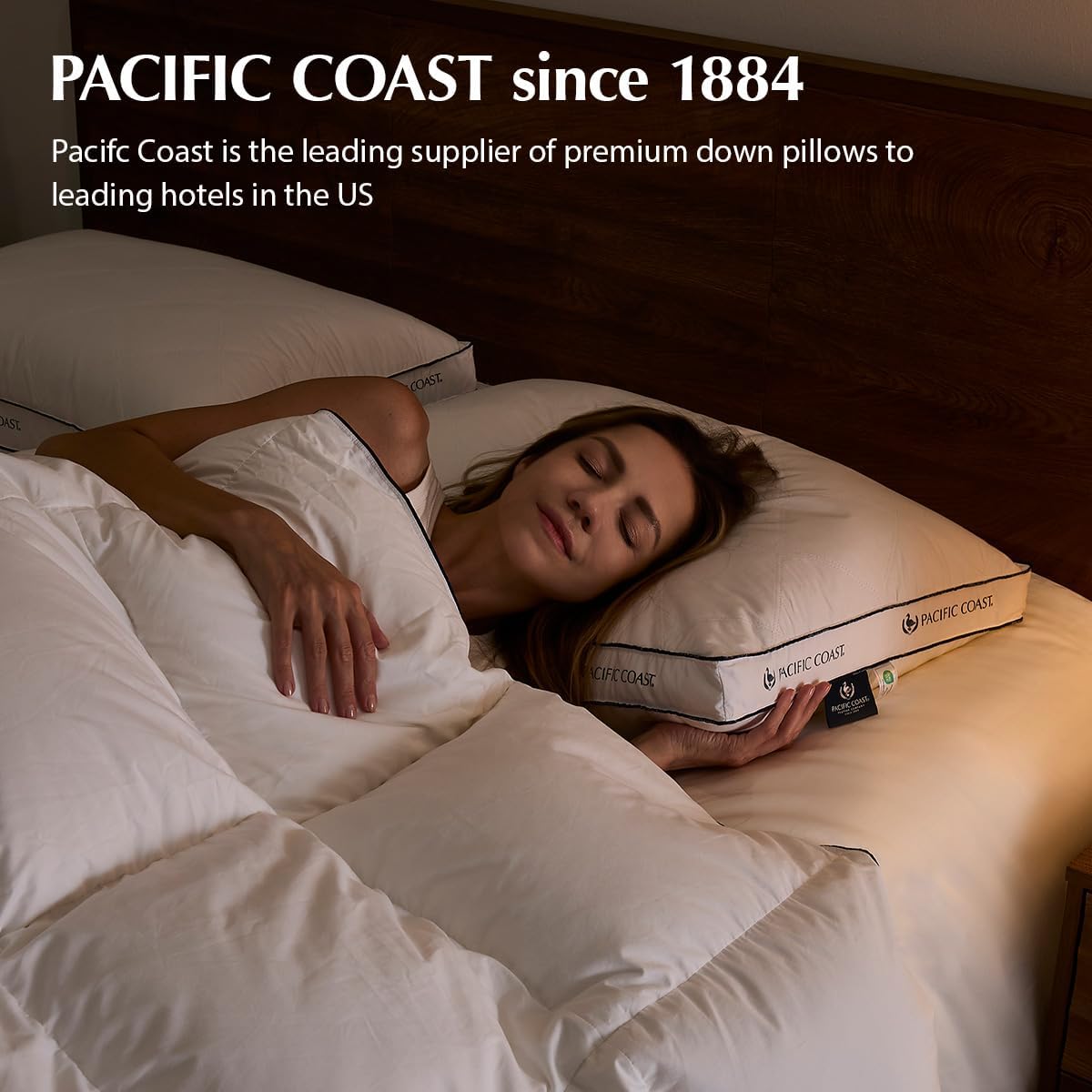 Pacific Coast Gusseted Pillows - Queen Size Set of 2 | Goose Feather & Down Luxury Bed Pillows for Side & Back Sleepers