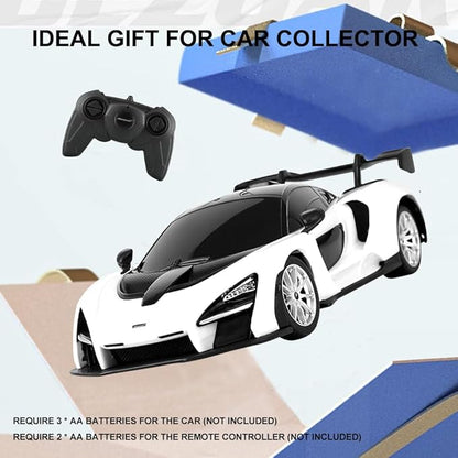 1:24 Scale Remote Control Car for McLaren Senna 2.4GHz Model RC Cars Electric Sport Racing Hobby Vehicle Gift for Adults Kids Boys Girls - White