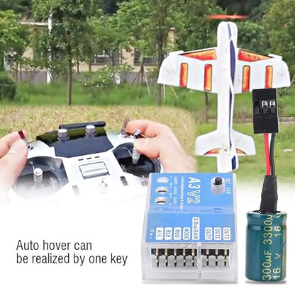 Jadeshay RC Flight Controller F50A 3 Axle Gyro A3 V2 Flight Controller System One Key Auto Hover Multi Mode HV Support Ideal for RC Fixed Wing Airplane Enthusiasts