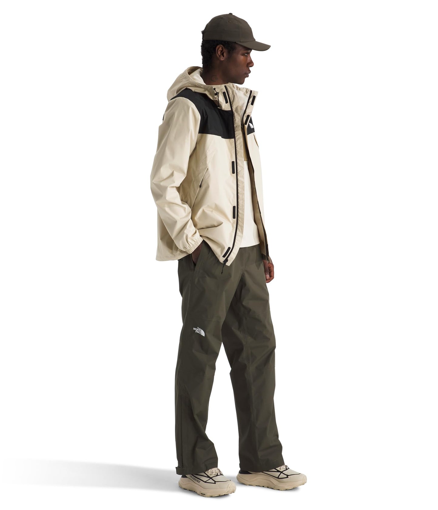 The North Face Men's Antora Rain Pant - Breathable & Waterproof Hiking Pants, Elastic Waistband, Adjustable Drawcord, New Taupe Green, Small