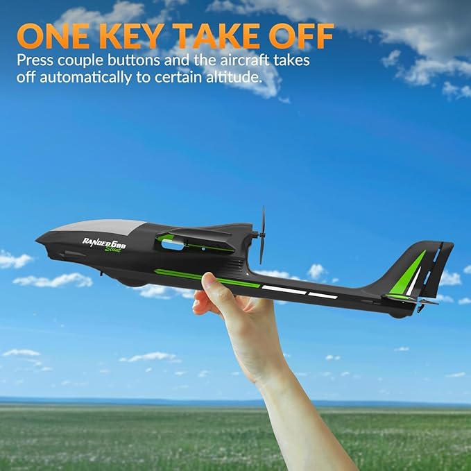 volantexrc RC Plane 4CH Remote Control Glider Airplane RTF with 6-Axis Gyro 3 Modes &amp Aerobatics Easy to Fly 2.4GHz Radio Controlled Aircraft for Beginners&amp Adults Ranger600 Stunt Black