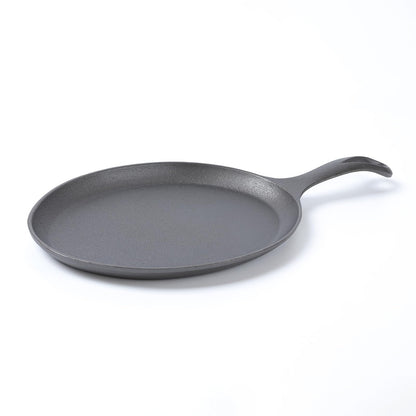 HAWOK Cast Iron Fajita Plate, 15.35''Lx7.09''W, with Bamboo Tray and Handle Holder, Pre-seasoned, Set of 12
