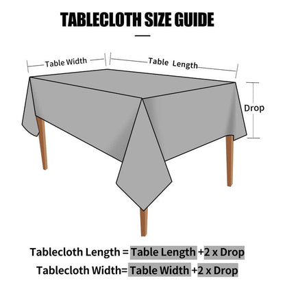 Smiry Rectangle Table Cloth, Waterproof Heavy Duty Vinyl Tablecloths, Wipeable Washable Table Cover for Kitchen and Dining Room (Grey, 54" X 120")
