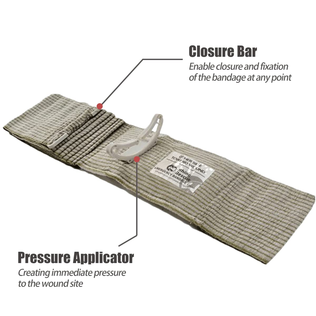 RHINO RESCUE 6" Israeli Style Emergency Bandage + IFAK Trauma Kit with C-A-T Tourniquet for Wound Care (PRO, Coyote)