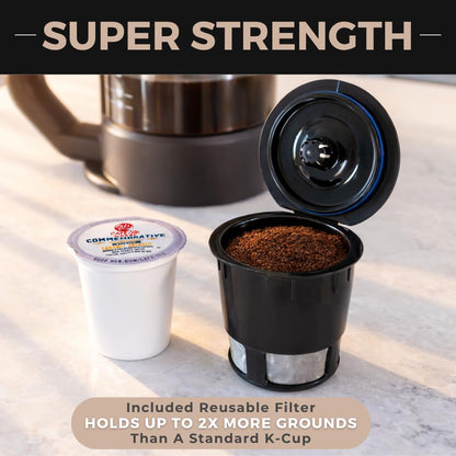VINCI Micro Café Smallest Single-Serve Coffee Brewer | Compatible with Keurig K-Cups, K-Pods | Glass Carafe | Enclosed Brewing for Hotter Coffee | Large Capacity Reusable Filter Cup Included (Red)
