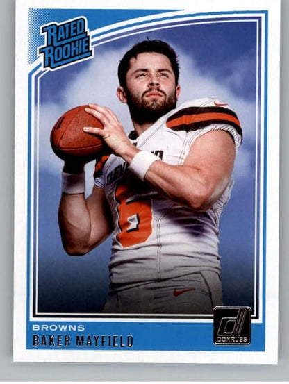2018 Donruss Football #303 Baker Mayfield RC Rookie Card Cleveland Browns Rated Rookie Official NFL Trading Card