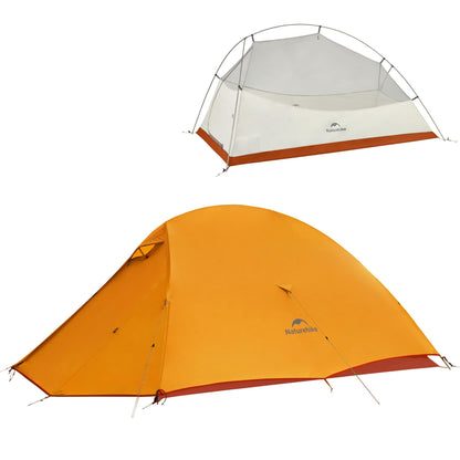 Naturehike Cloud up Base Backpacking Tent, Waterproof Lightweight 2 Person Tent for Camping, Double Layer Two Person Tent with Footprint