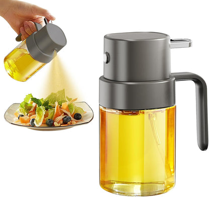 YARRAMATE Mini Oil Sprayer - 6.8 OZ Food-Grade Olive Oil Spray Bottle for Cooking | Portable Mister for BBQ & Air Fryer (Gray)