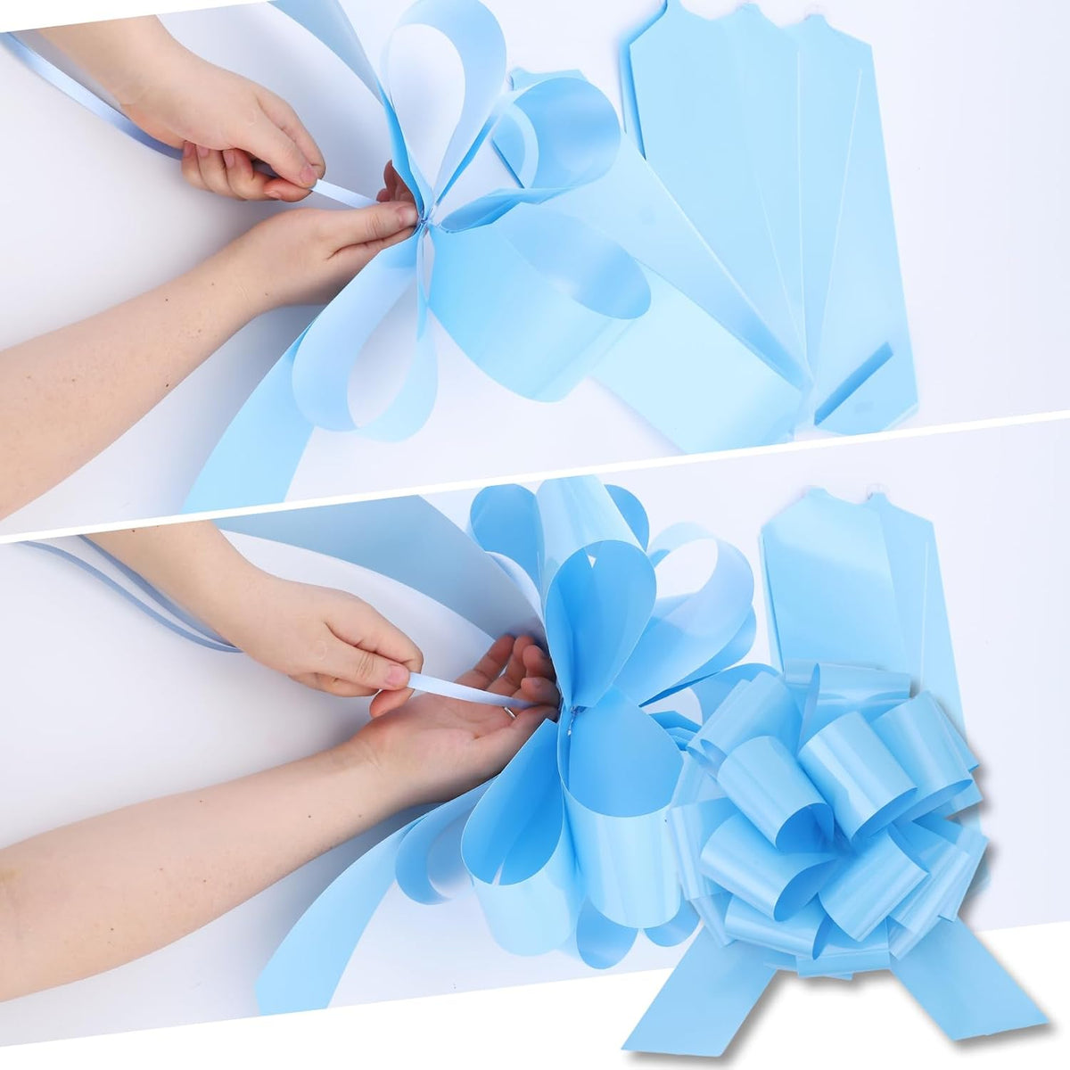 Pull Bow by Large | 12-Inch Light Blue Gift Bow Set - Perfect for Presents, Parties & Decorations