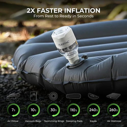 FLEXTAILGEAR Tiny Pump 3X - Portable Low Noise Air Pump for Inflatables | Ideal for Camping & Pool Floats