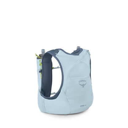 Osprey Dyna 1.5L Women's Running Hydration Vest with Hydraulics Soft Flasks - Adjustable Water Pack with Pockets, Dawn Blue, Large