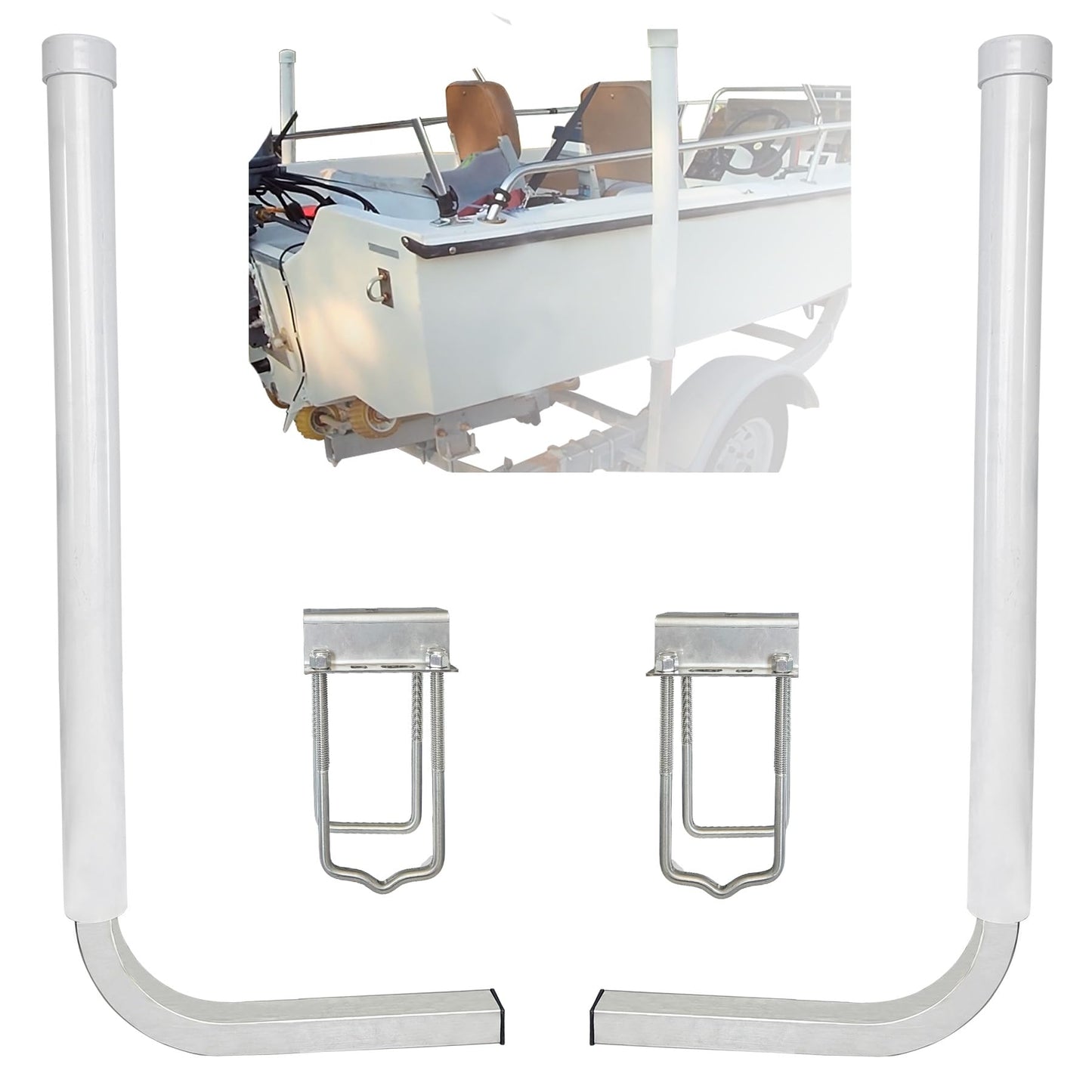 FINALAWOLF Boat Trailer Guide,60 "Boat Trailers, 316L Stainless Steel,Trailer Rear Guide,Lnstallation Width is Adjustable,Fit for a Variety of Boat Trailers