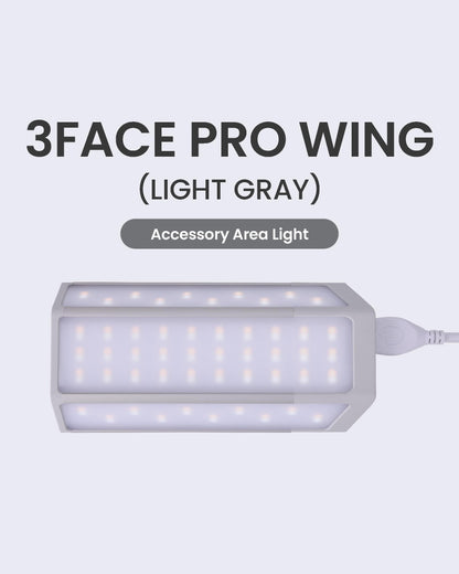 Claymore 3Face Pro Wing (Light Gray) - Rechargeable Surface Area Lamp Bar for Camping, Tents, Canopies, Outdoor Events, Street Vendors, Work Lighting, Long-Lasting Battery. Adjustable Light Modes.