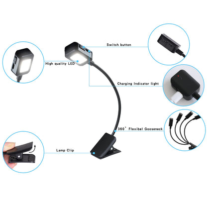 KunHe 30 Pack Rechargeable Book Lights for Reading at Night Small Book Light Bulk Clip on Reading Lights Lightweight Booklight as Christmas Stocking Stuffers for Kids Book Lovers