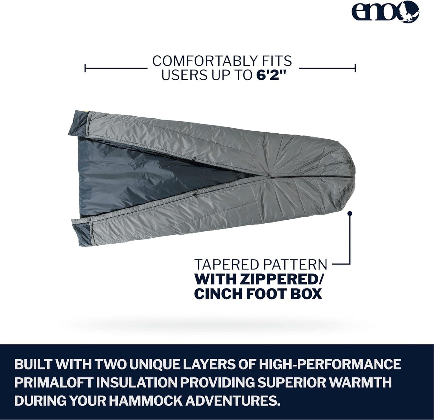 ENO, Eagles Nest Outfitters Vesta TopQuilt Water-Repellent and Insulated Hammock Blanket, Storm