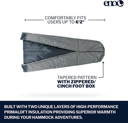 ENO, Eagles Nest Outfitters Vesta TopQuilt Water-Repellent and Insulated Hammock Blanket, Storm