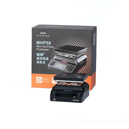 TOOLSAGE Mini Hot Plate Preheater Soldering Station MHP50 Portable Smart Constant 100-350°C Heater Platform 50mm Heating Area Original Welding Tool (BS50-Black)