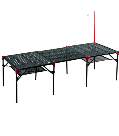 iClimb 2 Extendable Folding Table and 1 Pack Connecting Plates and 1 Lantern Hanger Bundle, Ultralight Compact for Many People Camping Backpacking Beach Concert BBQ Party