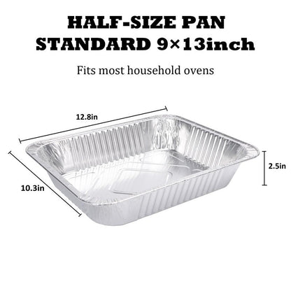 Livizaria Disposable Aluminum Foil Pans 9×13 Inch – Durable Foil Baking Pans for Oven & Freezer Use, Meal Prep, Casseroles & Roasting – Deep Disposable Pans for Parties, Catering & BBQ (30 Pack)