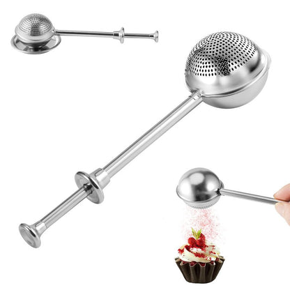 Vriysei Flour Duster for Baking, 1 PCS Flour Sifter for Baking Powdered Sugar Shaker Duster, 304 Stainless Steel Dusting Wand Sprinkler and Tools，Spices and Tea Strainers (1)