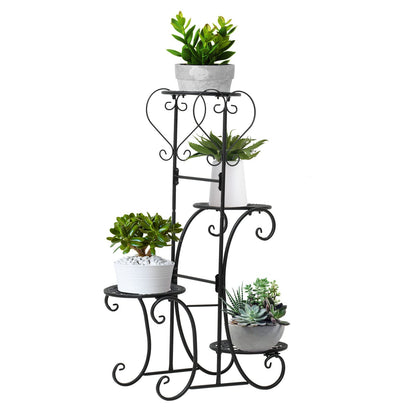 njxbrek 4 Tier Plant Stand, Plant Stand Indoor Outdoor Shelf Metal Holder Pot Rack, Flower Pot Holder Display Racks for Garden Patio Lawn Balcony Office