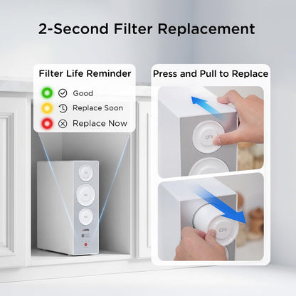 ANGEL X2 Tankless Reverse Osmosis Water Filter System, 700GPD, Removes 99% PFAS, Tested to NSF/ANSI 58, 42 & 372 Standards, 2.5:1 Pure to Drain, Reduce Chlorine, TDS, Under Sink RO System with Faucet