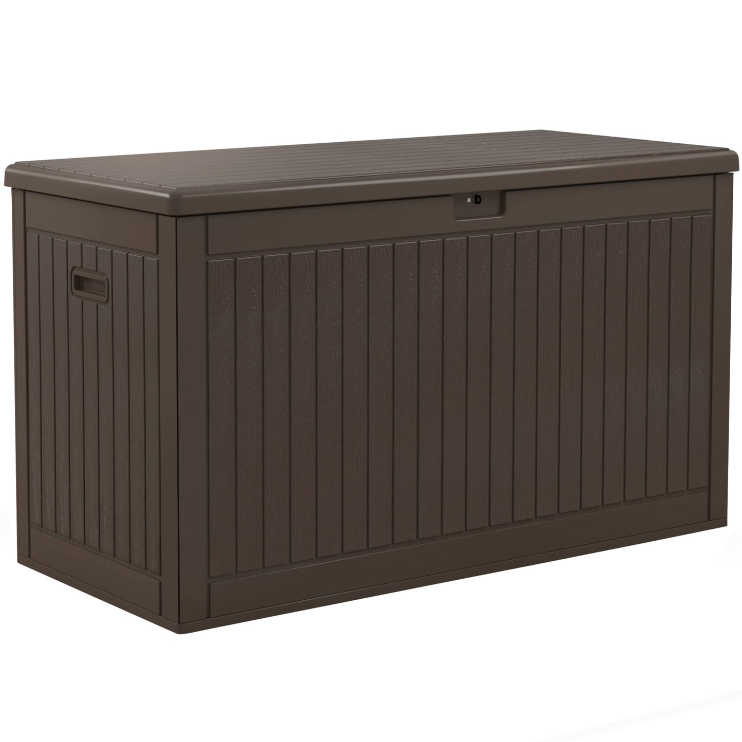 YITAHOME 320 Gallon Extra Large Deck Box, Double-Wall Resin Outdoor Storage Box with Flexible Divider for Patio Cushions Pool Supplies Garden Tools, 1000lbs Load Capacity, Lockable&Waterproof (Brown)