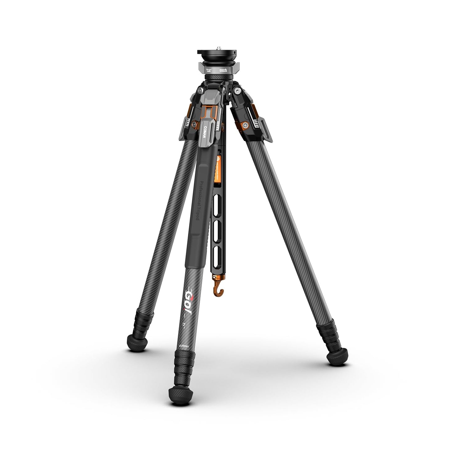 COMAN T1S Snap Open Carbon Fiber Tripod, Professional Tripod for Camera with Ball Bowl Head, 65'' Video Tripod with Quick Release Center Column, Max Load 20kg / 44lb