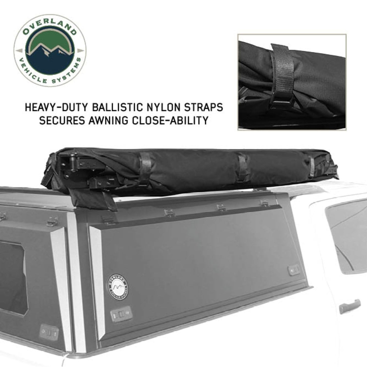Overland Vehicle Systems 19690011 2.0-6.5’ XD Nomadic Self-Deploying 90 Degree Awning Unversal with Integrated LED Lights and Black Out | 61.6 Sq Ft of Coverage | Travel Cover Included