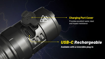 Nitecore P23i Tactical Flashlight, 3000 Lumen USB-C Rechargeable Long Throw Super Bright with Lumentac Organizer