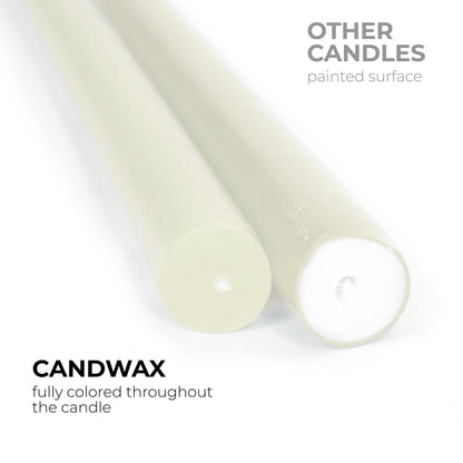 CANDWAX Ivory Taper Candles 10 inch Dripless - Set of 4 Tapered Candles - Smokeless and Unscented Taper Candlesticks Long Burning - Hand Poured Tall Candle Sticks